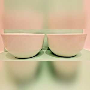 Kenneth Cole Reaction Take Out Squared Cream Coupe Cerea/Soupl Bowls Set of 2